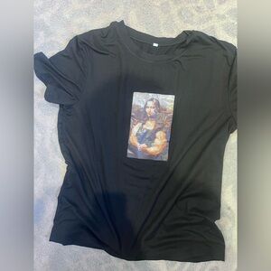 Mona Lisa Muscles men’s Graphic T-Shirt with Unique Print size medium
